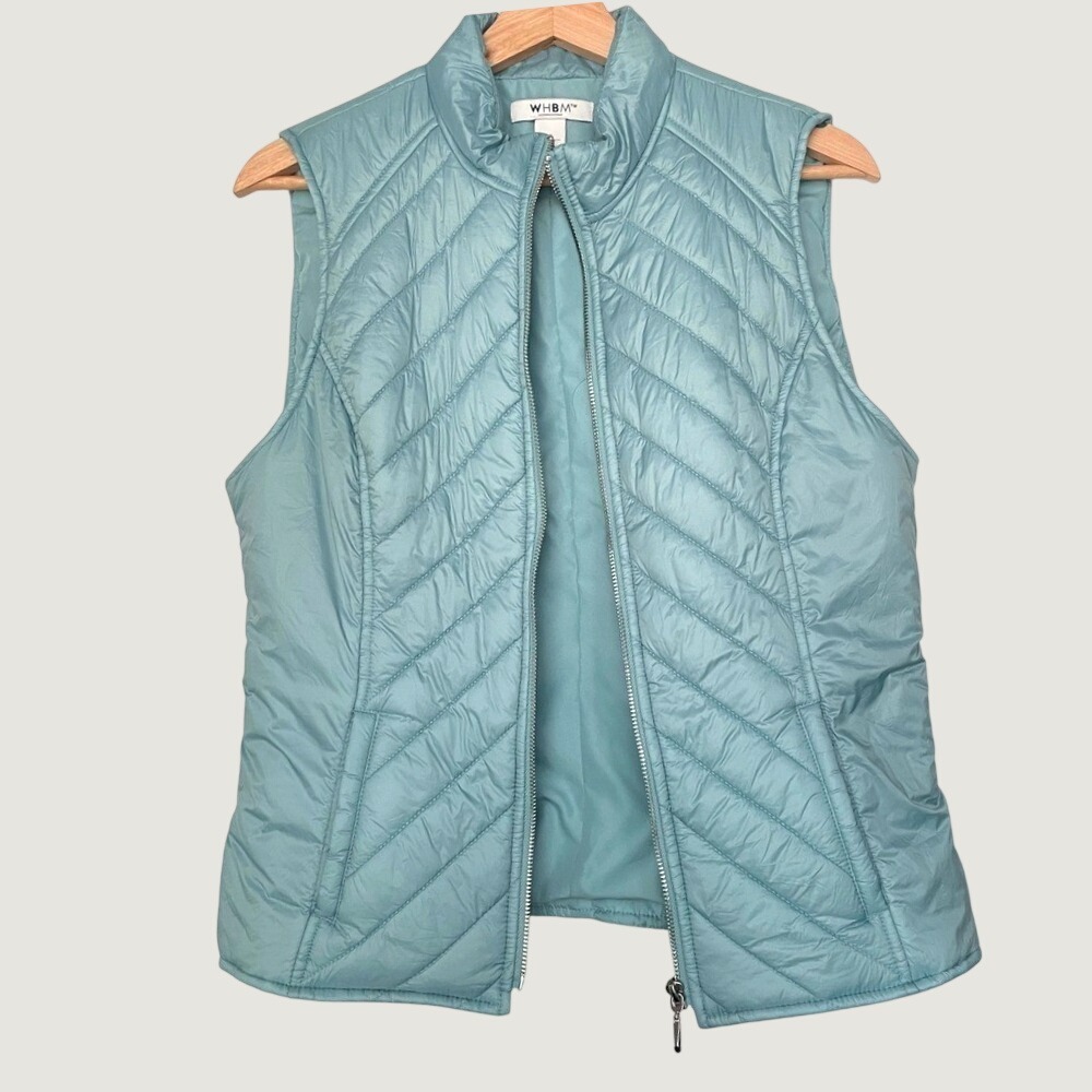 Women's Puffer Vest Outdoor Casual Winter Travel Layering Hiking‎ Teal Blue M